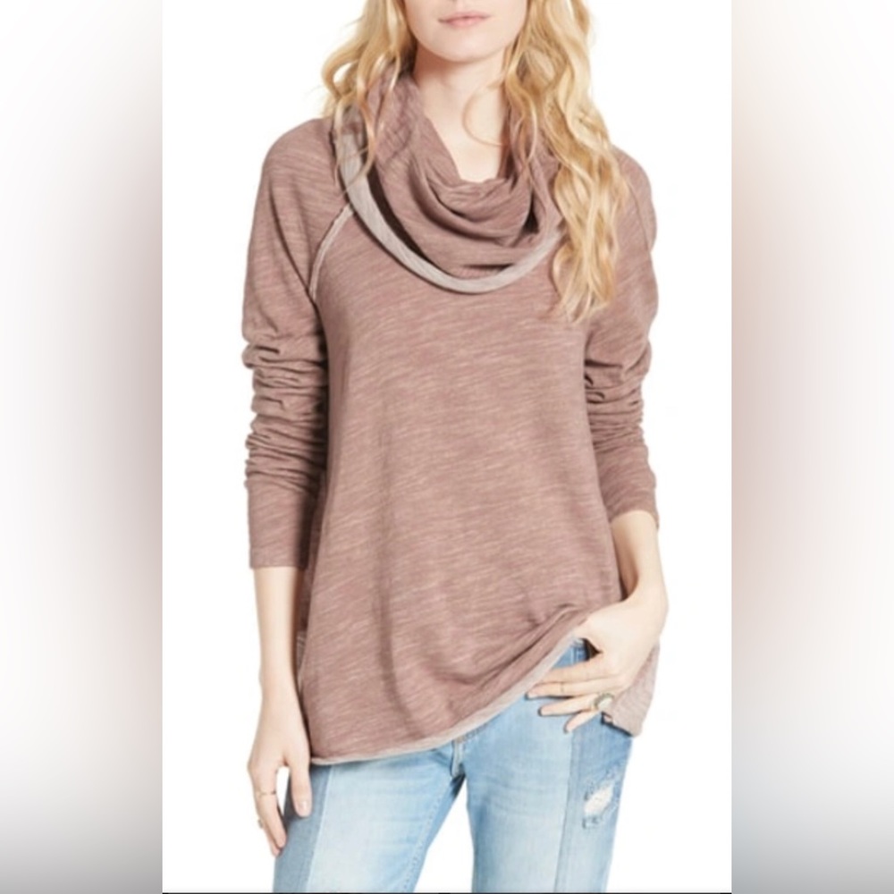 Free People Beach Cocoon Cowl Neck Rose S/M